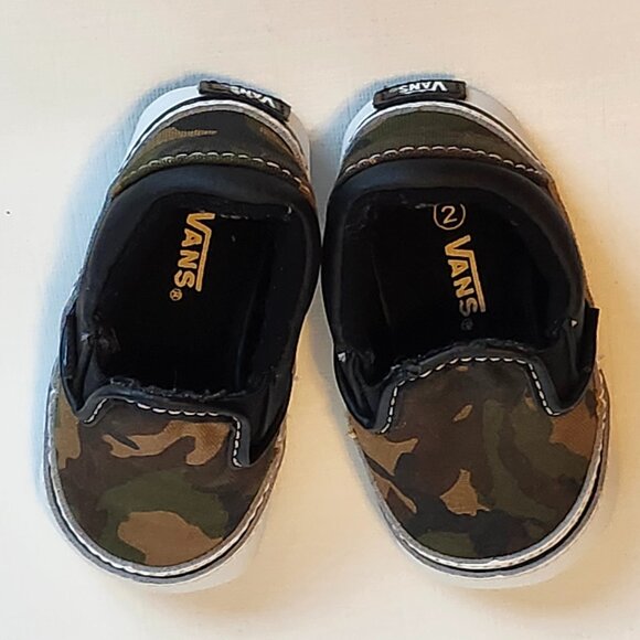 Vans Infant Old Skool Slip On Crib Shoes CAMO Size 2 6-12 Weeks Old BNWOT - Picture 4 of 11